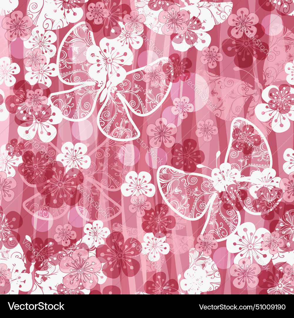 Seamless hand drawn pink floral pattern Royalty Free Vector