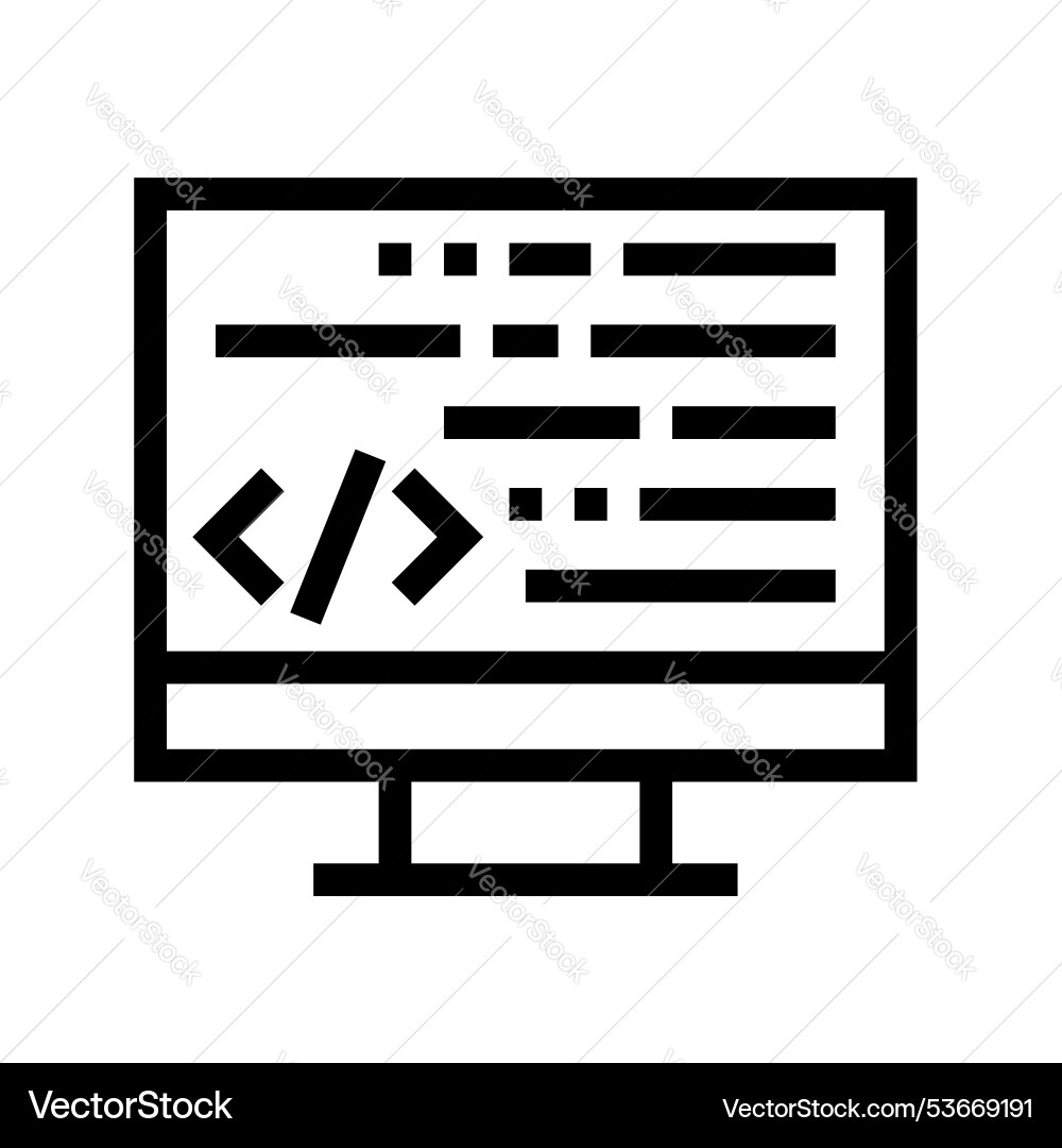 Coding icon outline style design isolated Coding icon outline style design isolated vector image