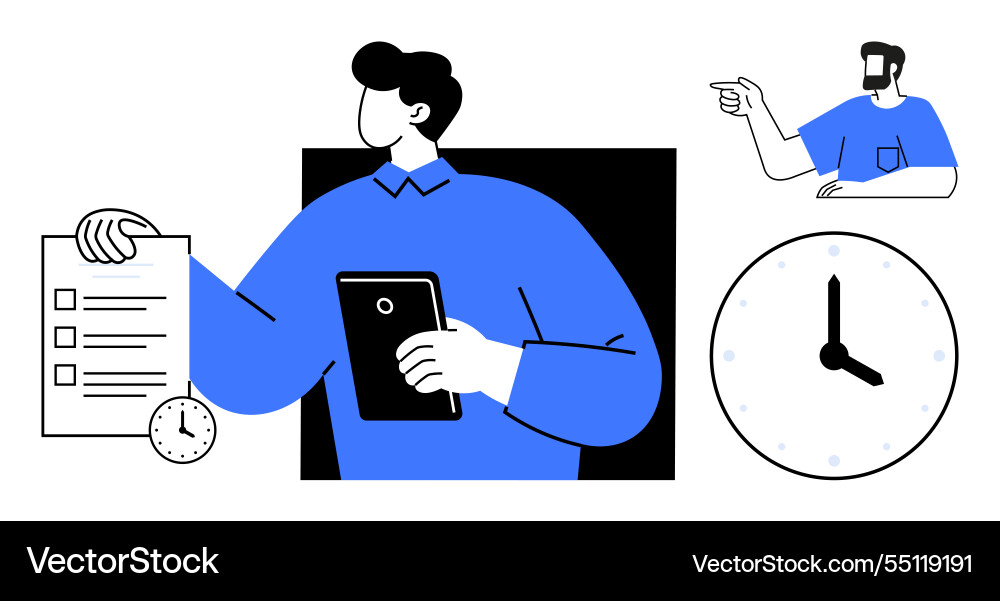 Efficient task management and team coordination Efficient task management and team coordination vector image