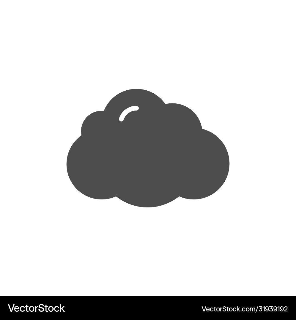 Cloud glyph icon and rounded shape element Vector Image