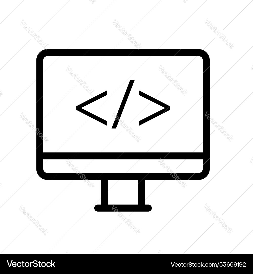 Coding icon outline style design isolated Coding icon outline style design isolated Vector Image