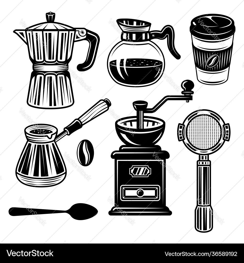 Coffee Elements & Objects Set vector image