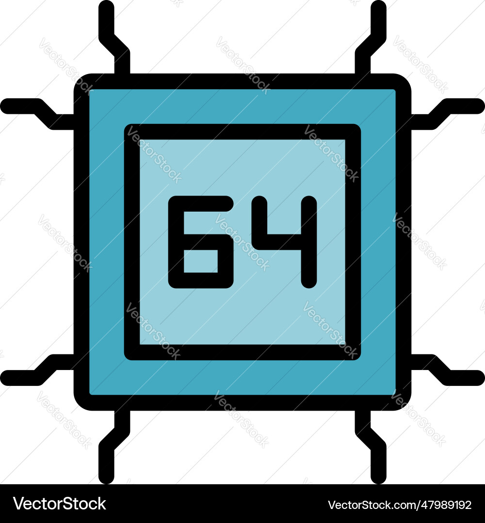 Cpu processor memory icon flat Vector Image