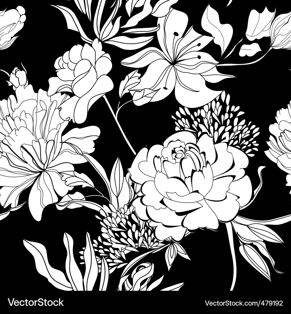 Floral Seamless Wallpaper vector image