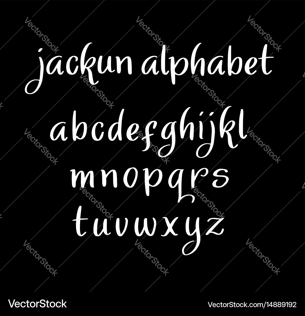 Jackun alphabet typography vector image