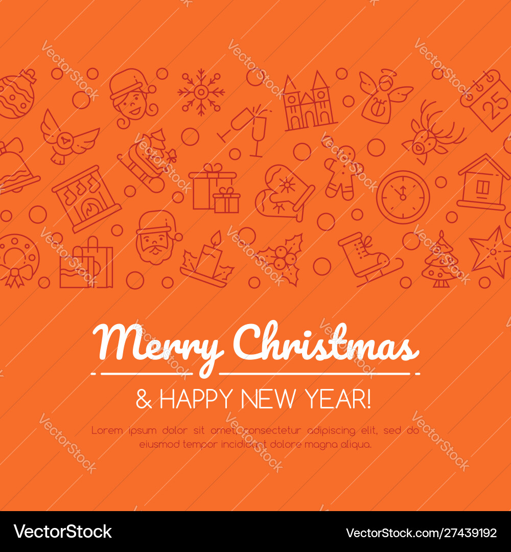 Merry christmas and happy new year social media Merry christmas and happy new year social media vector image