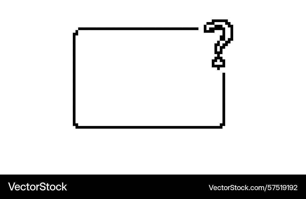Mosaic pixel question mark icon in 8 bit style vector image