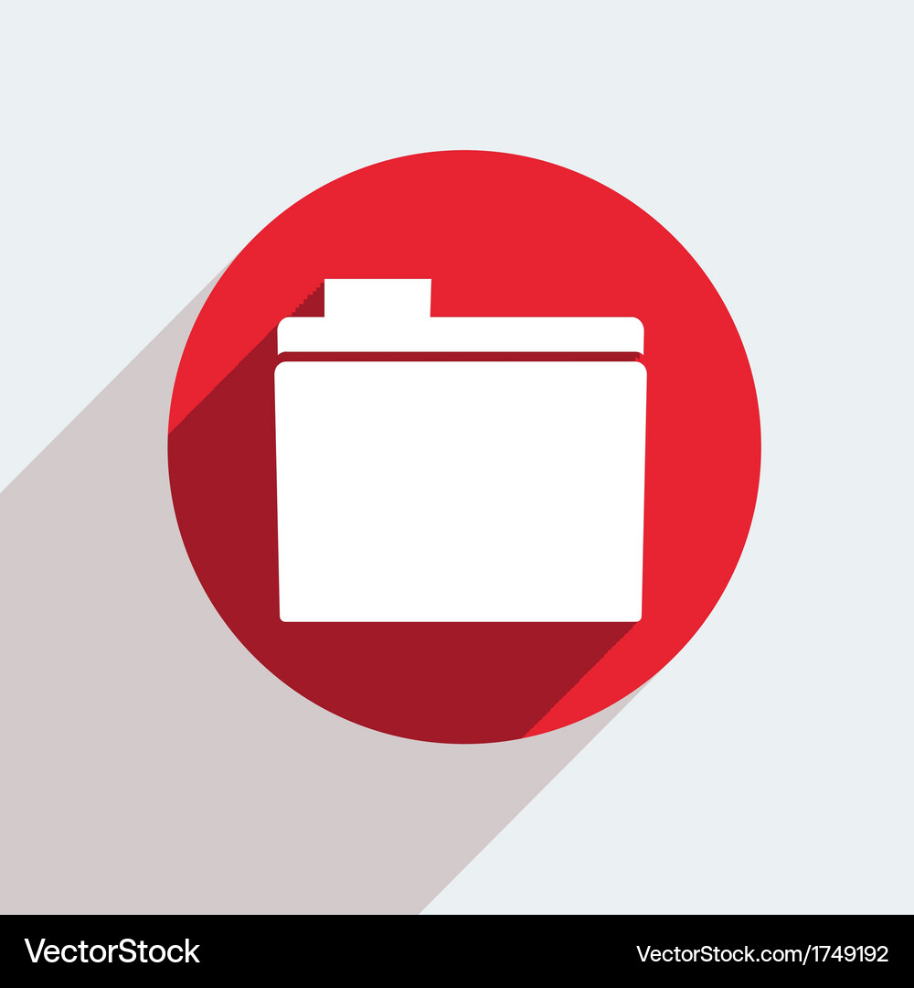 Red Circle Icon - Folder Style Vector Image