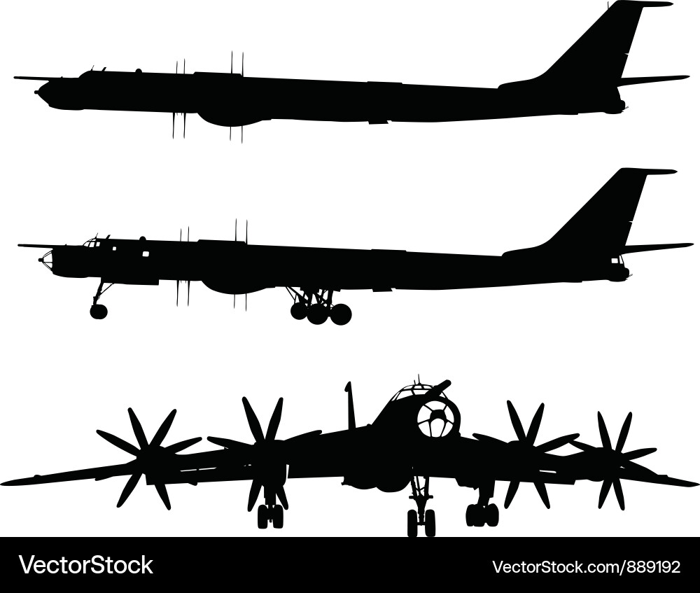 Tu-95 Bear Strategic Bomber vector image