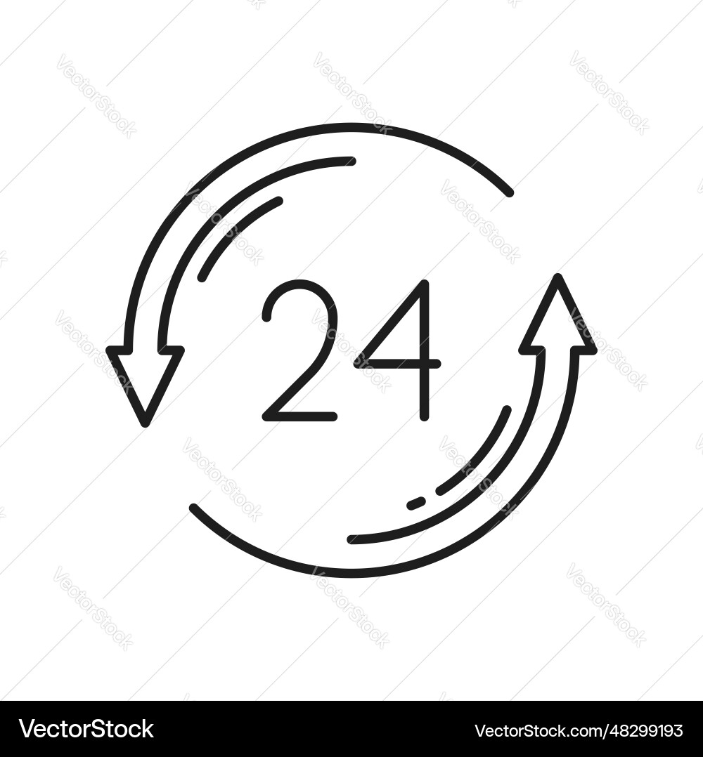 24 hours order execution or delivery service icon vector image