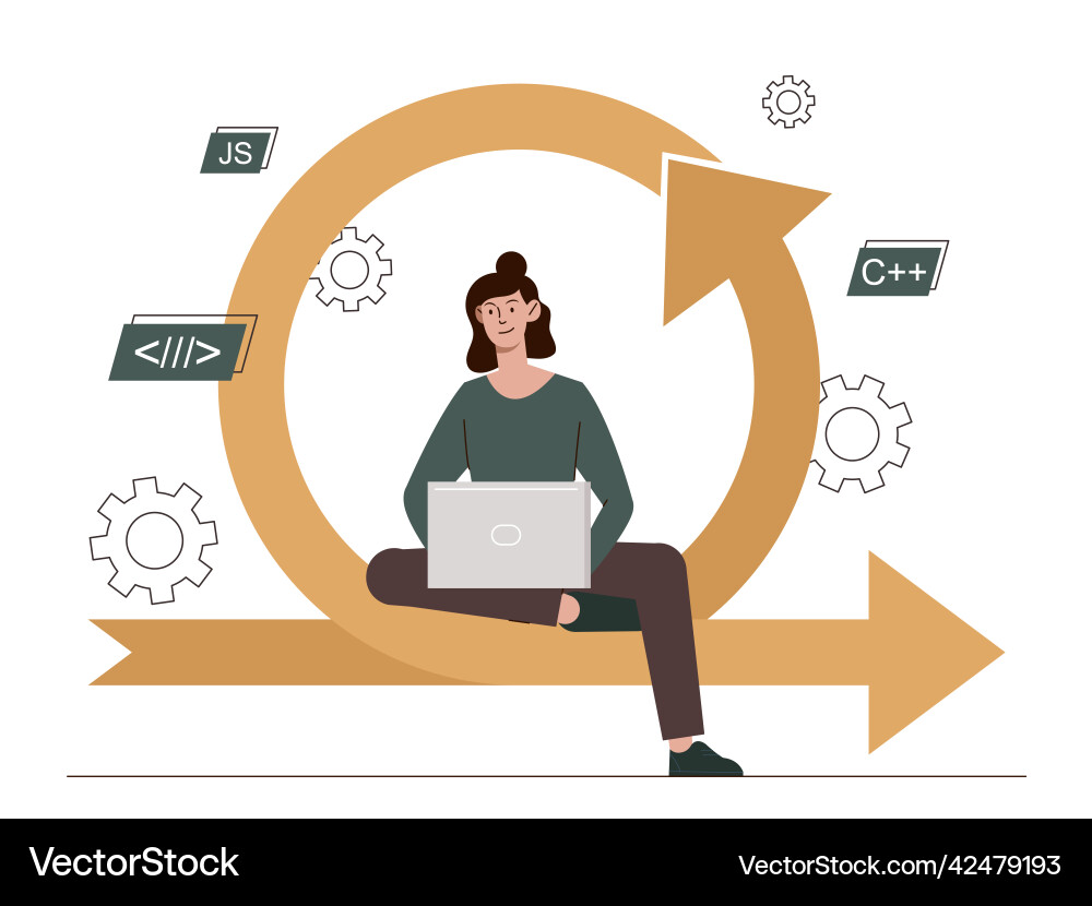 Agile Entwicklung Workflow vektorbild