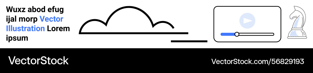 Cloud computing concept with media playback Vector Image