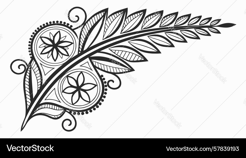 Decorative feather with abstract patterns design Vector Image