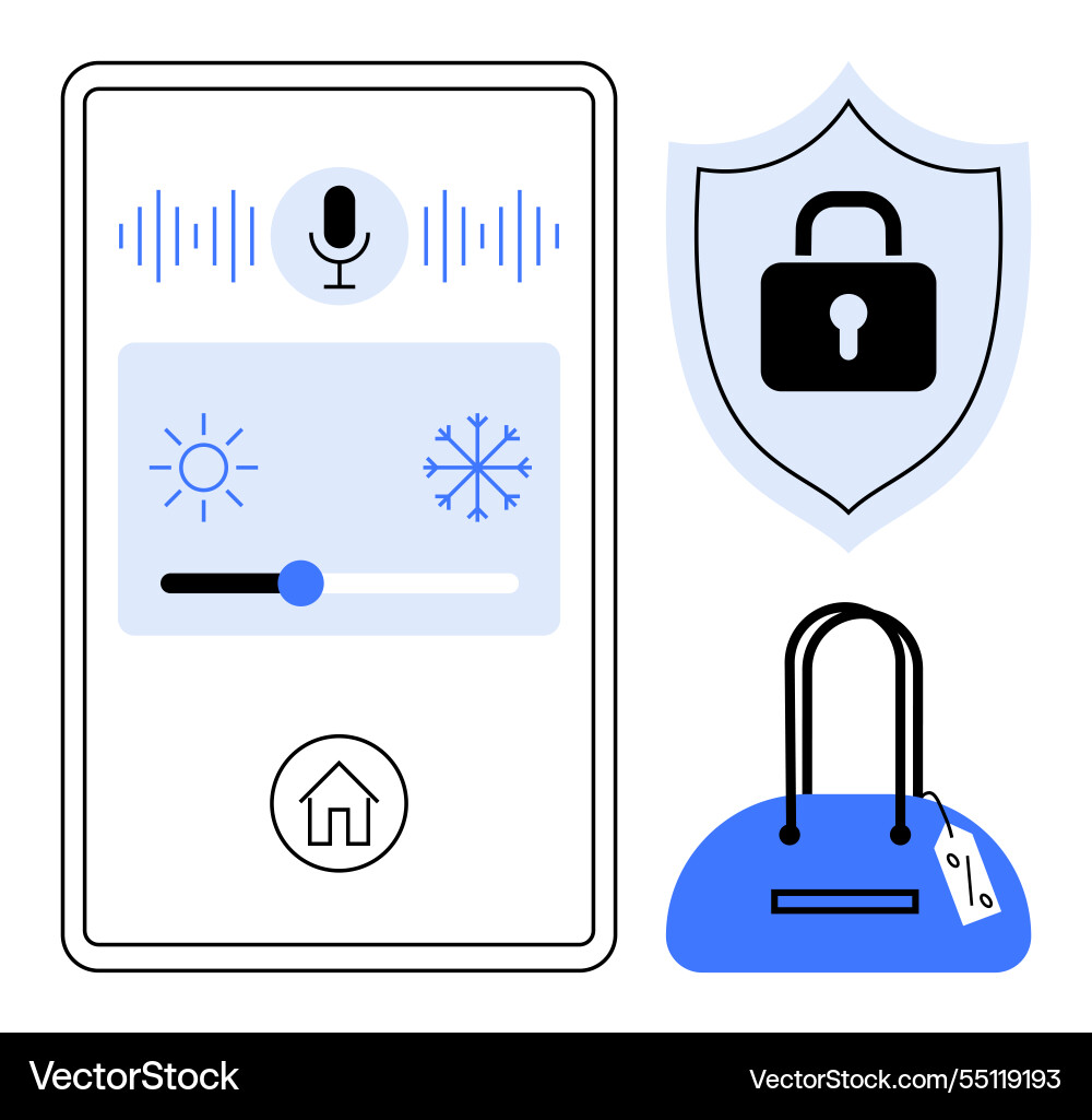 Home automation interface with voice control Home automation interface with voice control vector image