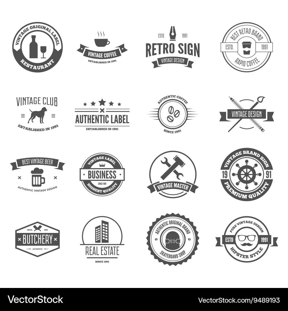 Set of logotypes elements labels badges vector image