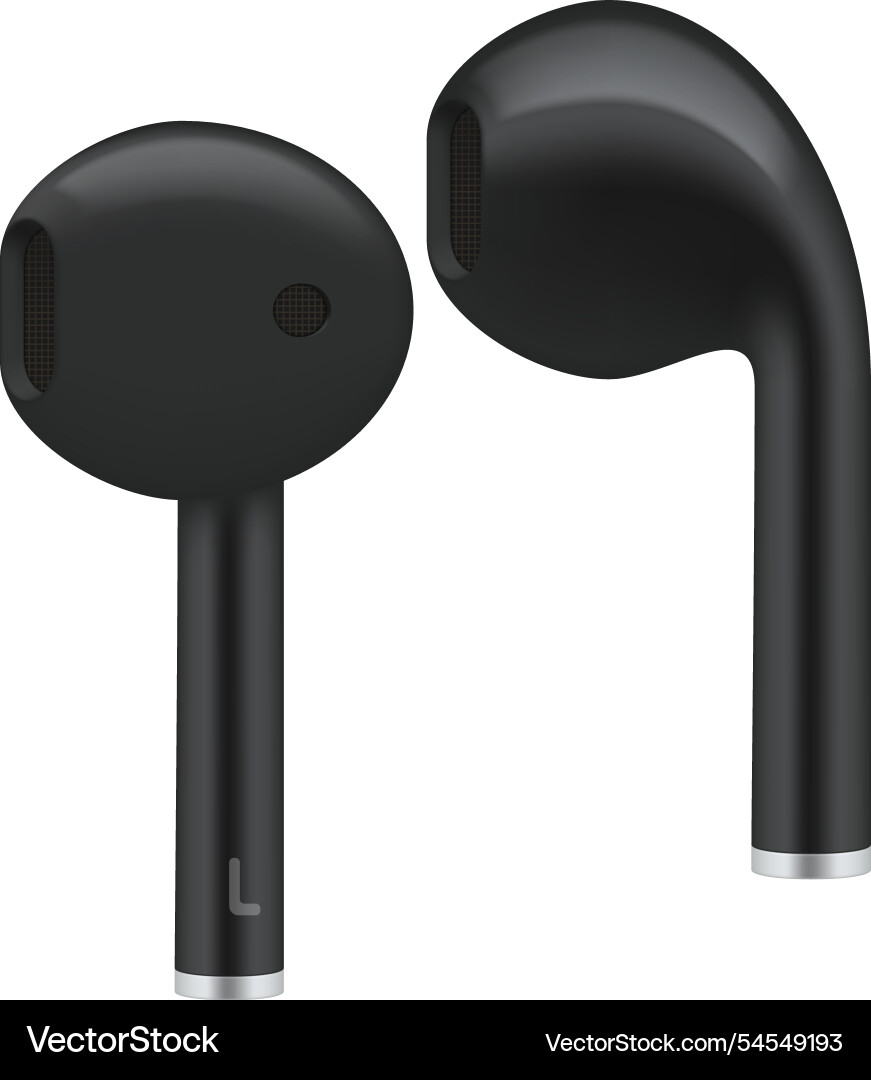 Wireless black headphones providing comfort Wireless black headphones providing comfort vector image