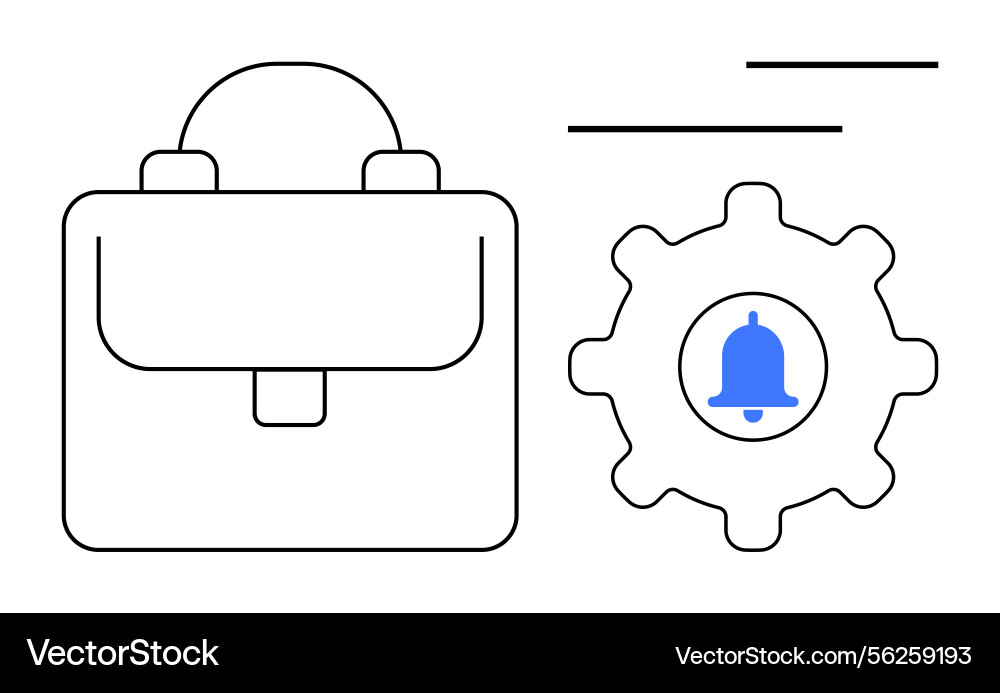 Workflow management concept with briefcase Workflow management concept with briefcase Vector Image