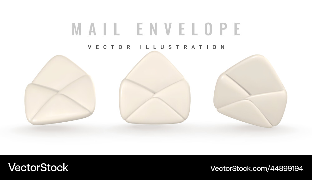 3D Realistic Open Mail Envelope vector image