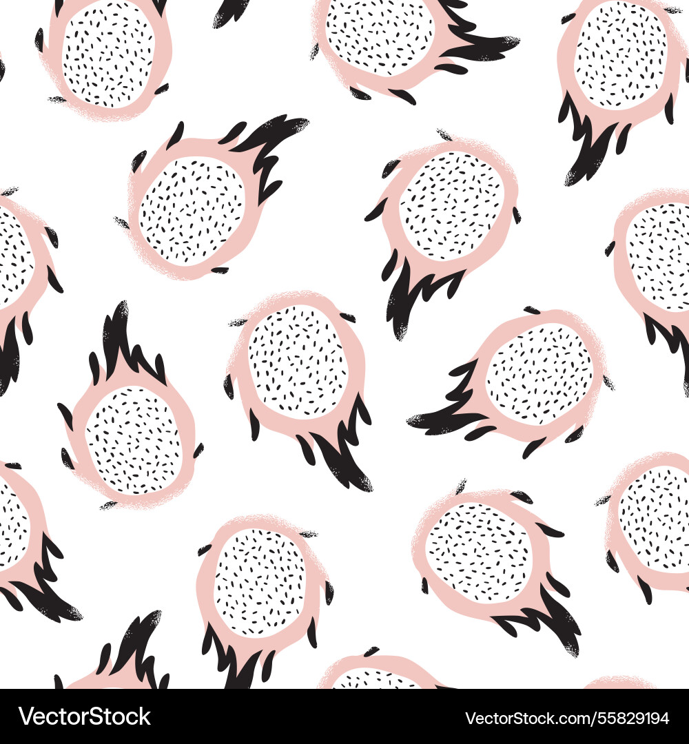 Abstract dragon fruit dotted doodle seamless Abstract dragon fruit dotted doodle seamless vector image