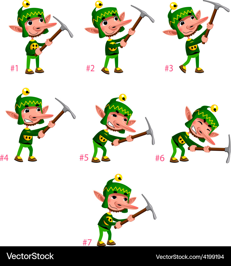 Animation of dwarf digging Vector Image