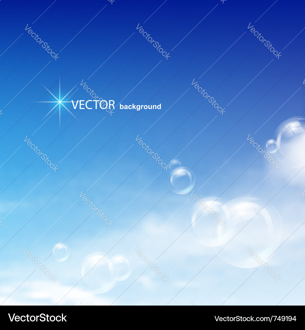 Blue sky bubbles vector image