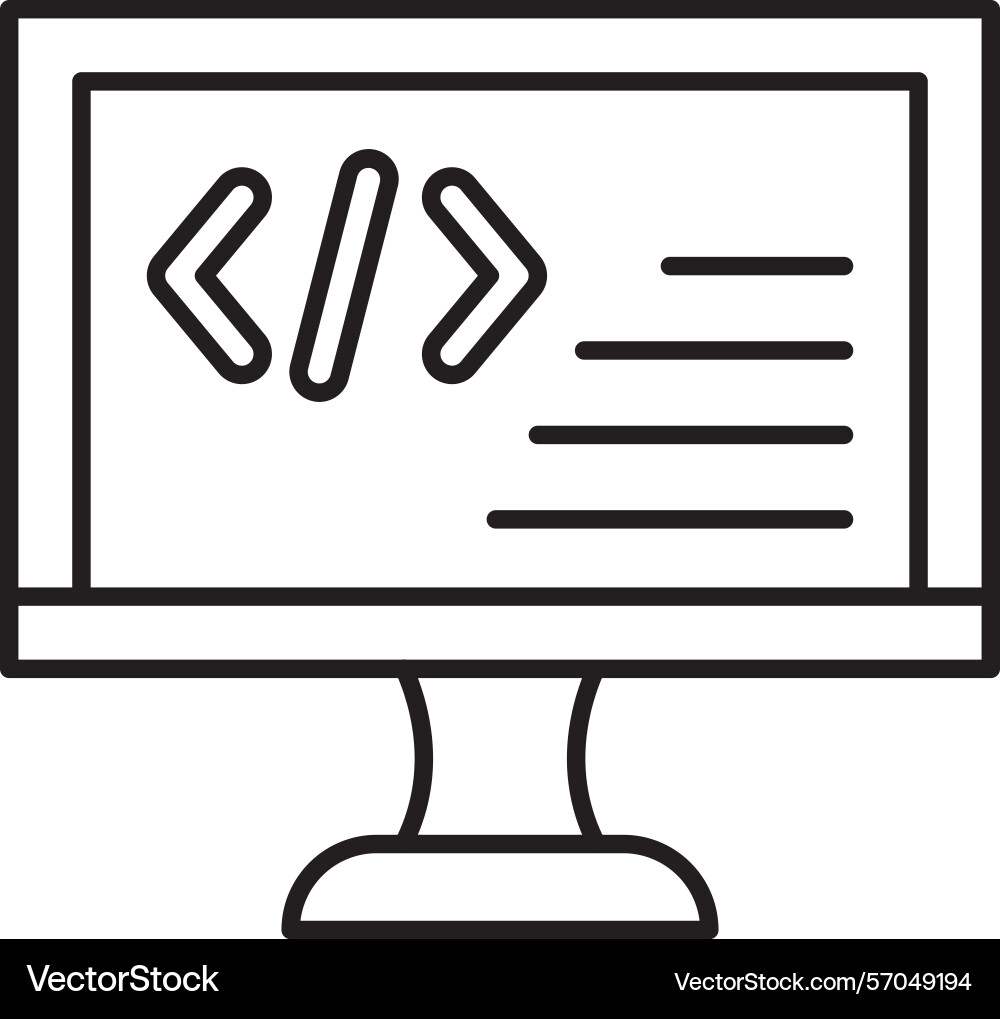 Coding line icon design vector image