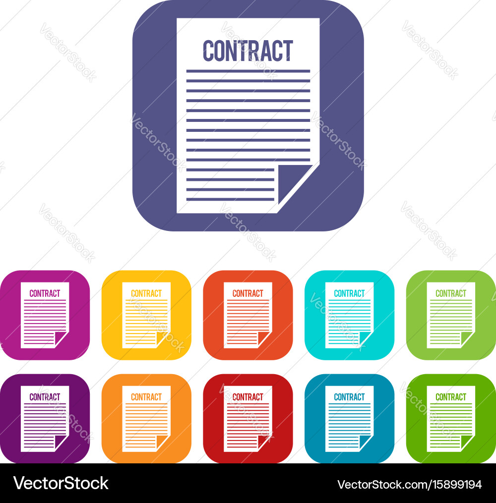Contract icons set vector image