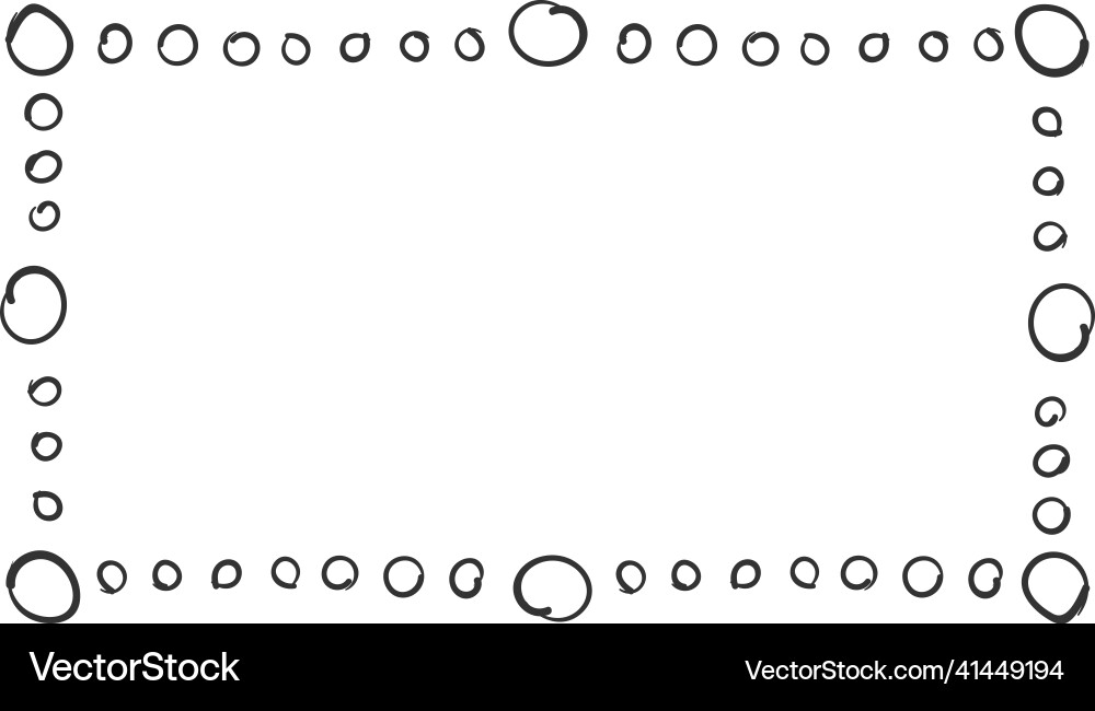 Dot pattern border in cute doodle style empty Dot pattern border in cute doodle style empty vector image