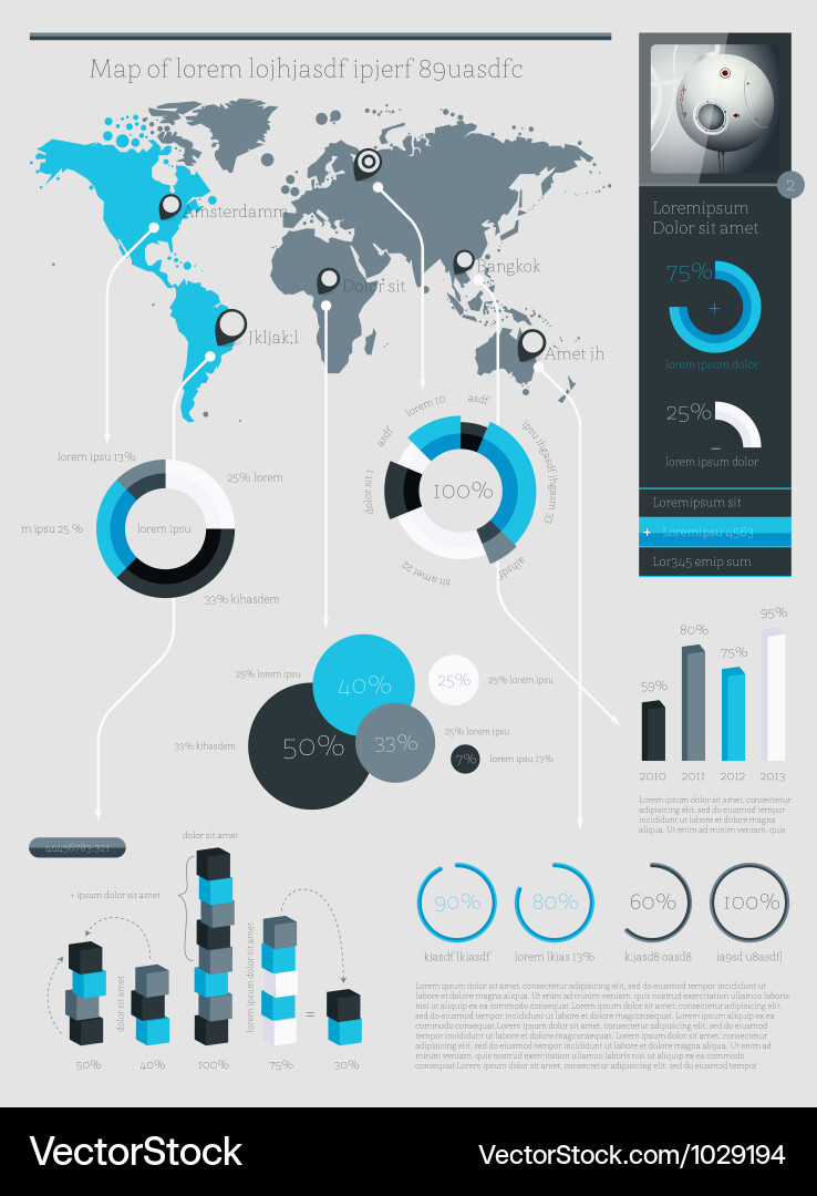 Infographic Elements - Charts & Buttons vector image