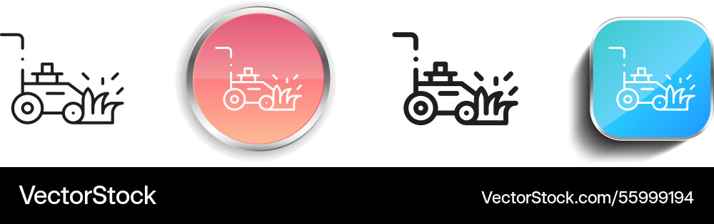 Lawnmower icon thin linear regular and button vector image