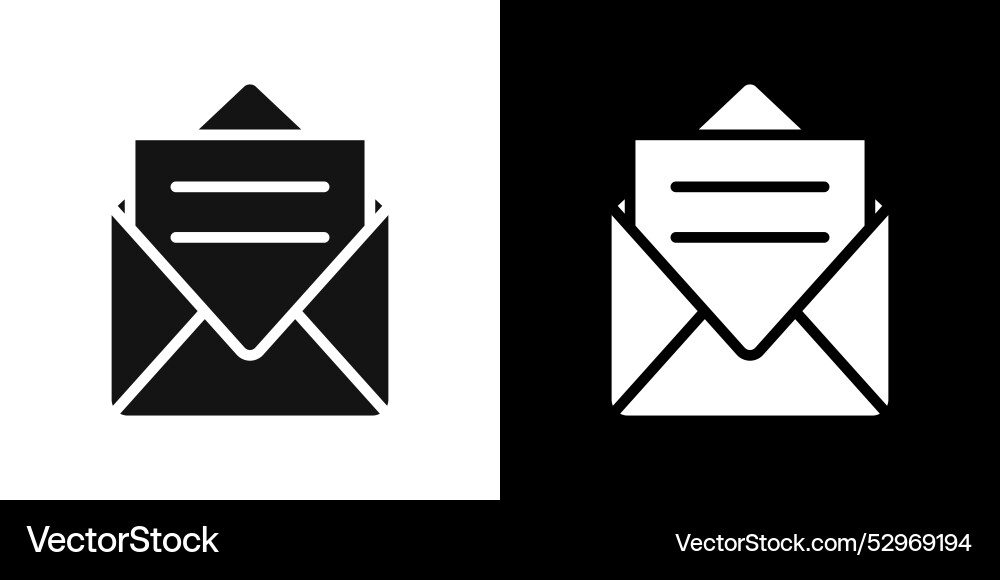 Mail message icon flat fill set collection Vector Image