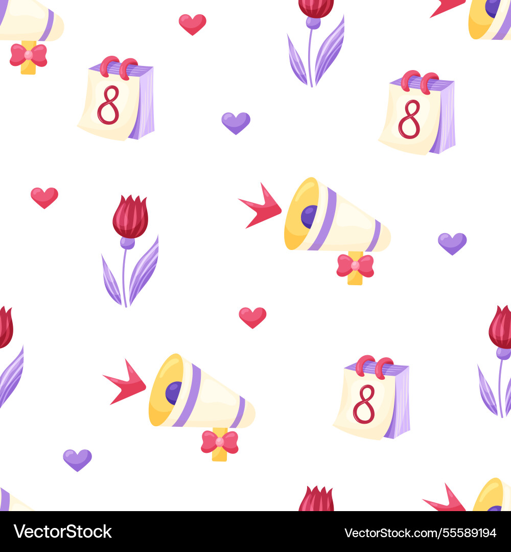 Seamless pattern with calendar and megaphone Seamless pattern with calendar and megaphone vector image