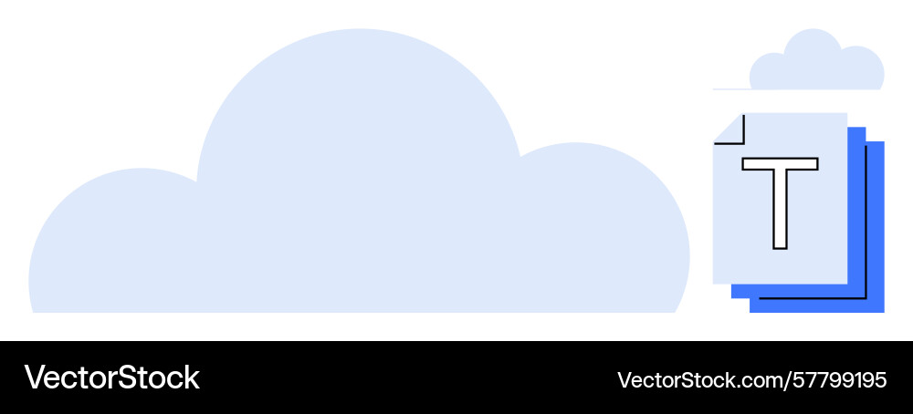 Cloud storage concept with text document stack vector image