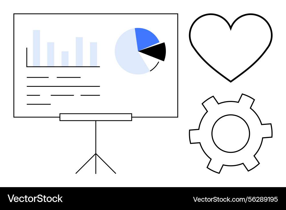 Data presentation with pie chart and bar graph Vector Image