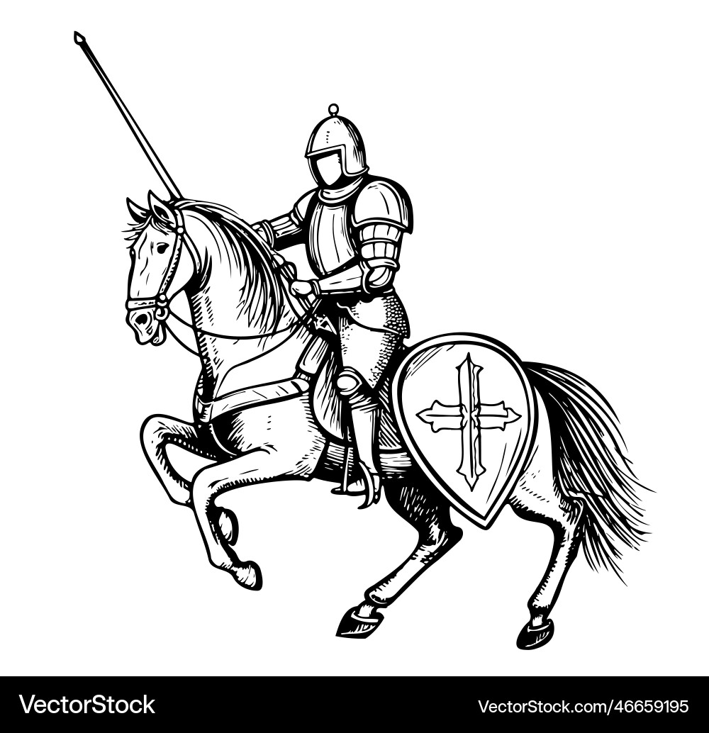 Knight On Horse Drawing