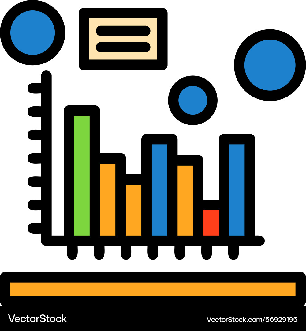 Histogram line filled style icon design Vector Image