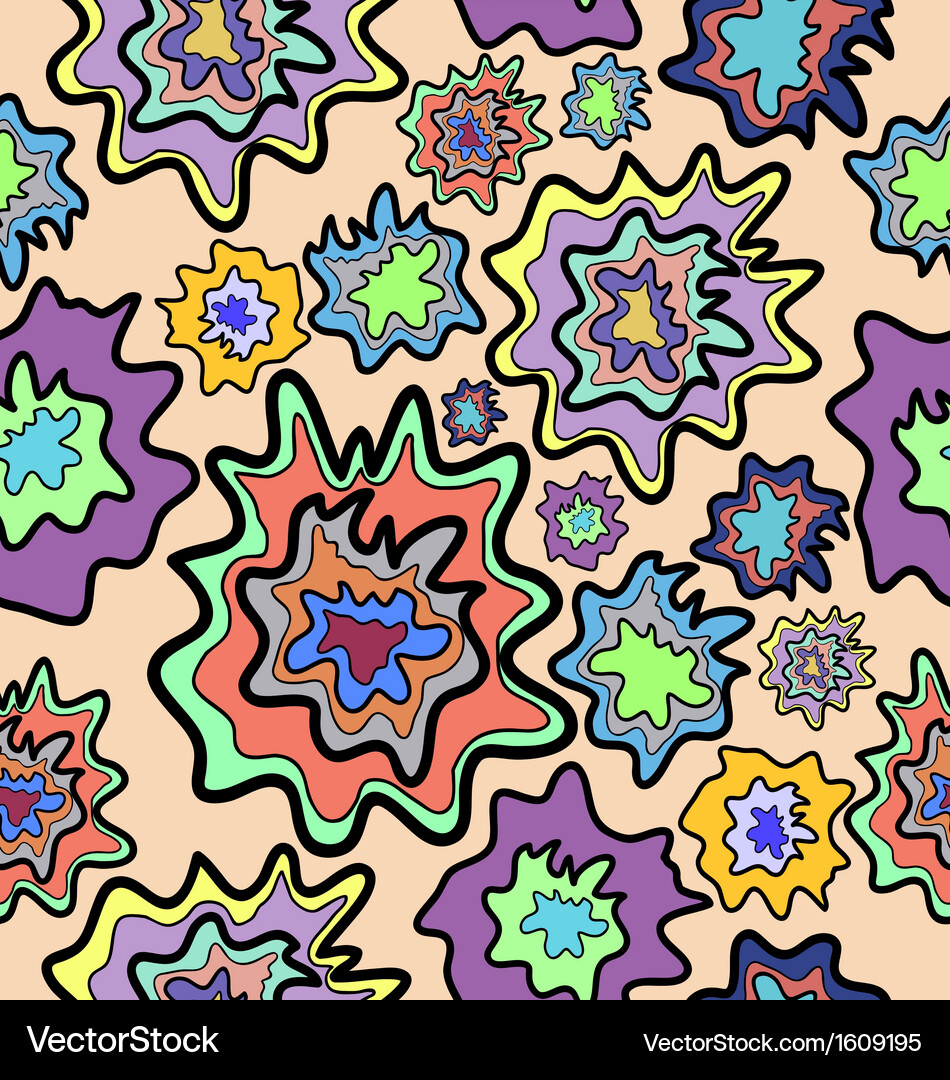 Seamless pattern of blob flowers Vector Image