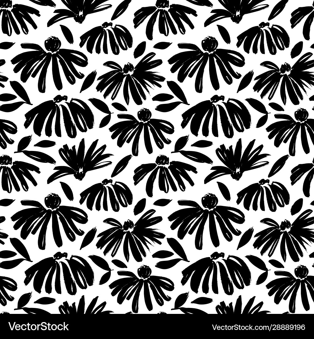 Daisy flower seamless pattern Royalty Free Vector Image