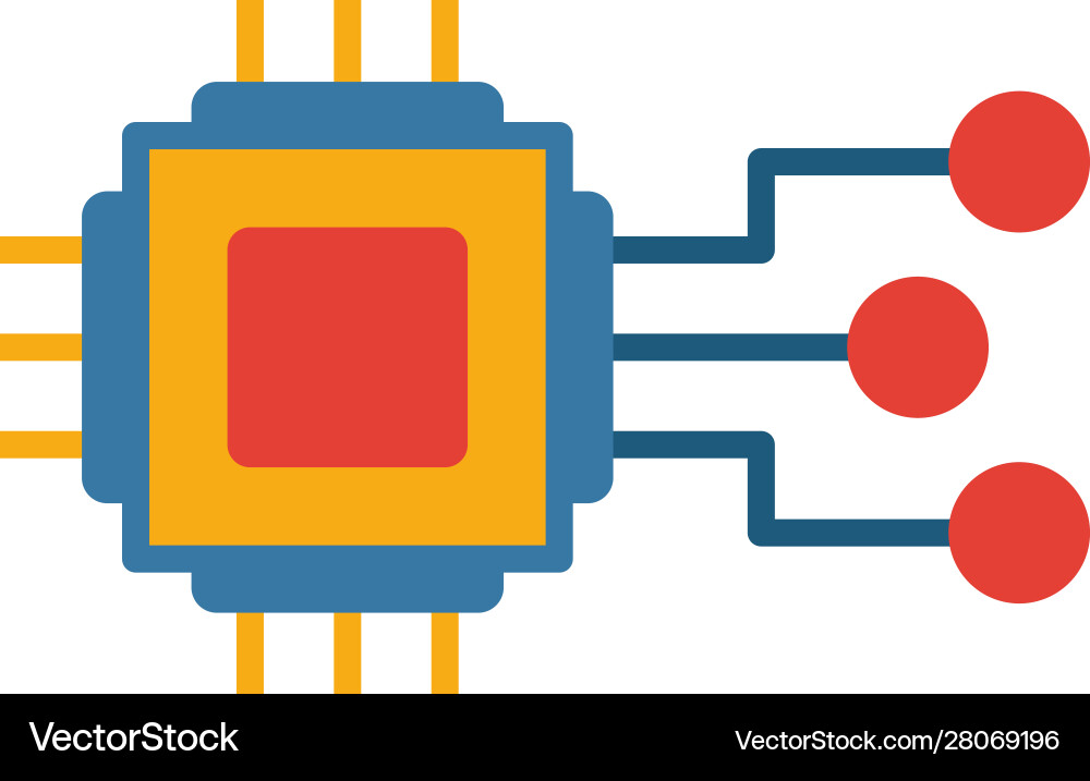 Embedded system icon colored simple elements from vector image