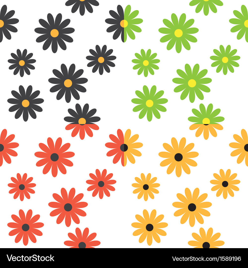 Flowers set seamless patterns white background eps Vector Image
