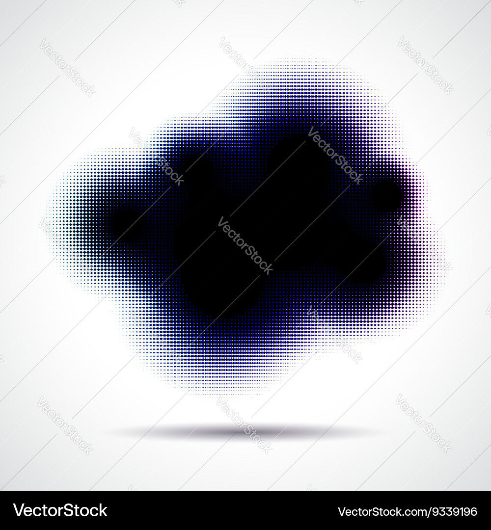 Halftone cloud shape with color aberrations Vector Image