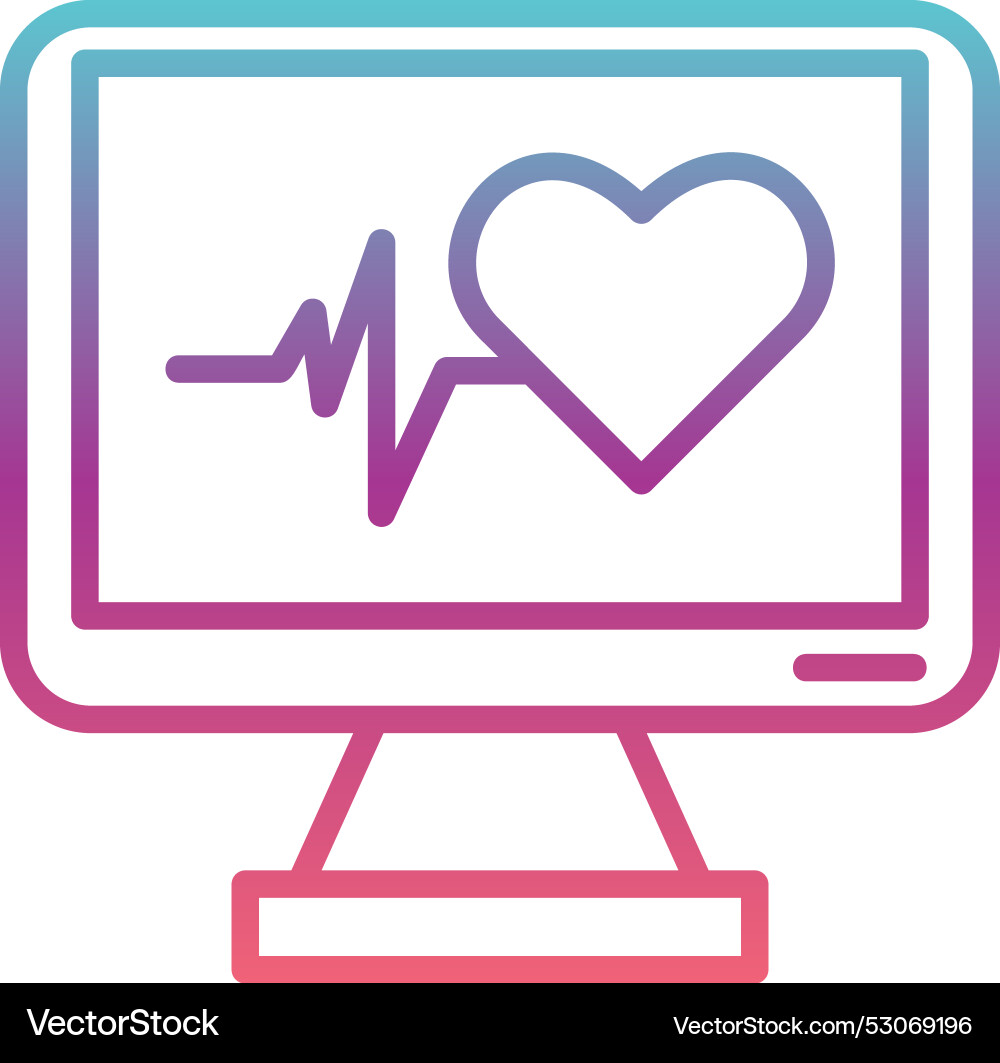 Heartbeat monitoring line gradient design Vector Image
