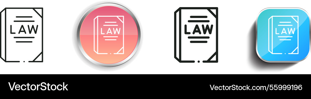Laws icon thin linear regular and button style vector image