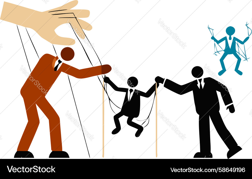 Manipulative puppet master control design Vector Image