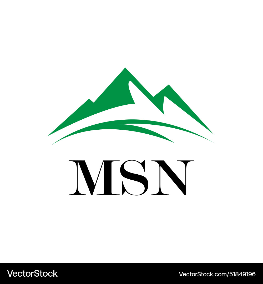 Msn letter logo design on white background Msn letter logo design on white background vector image
