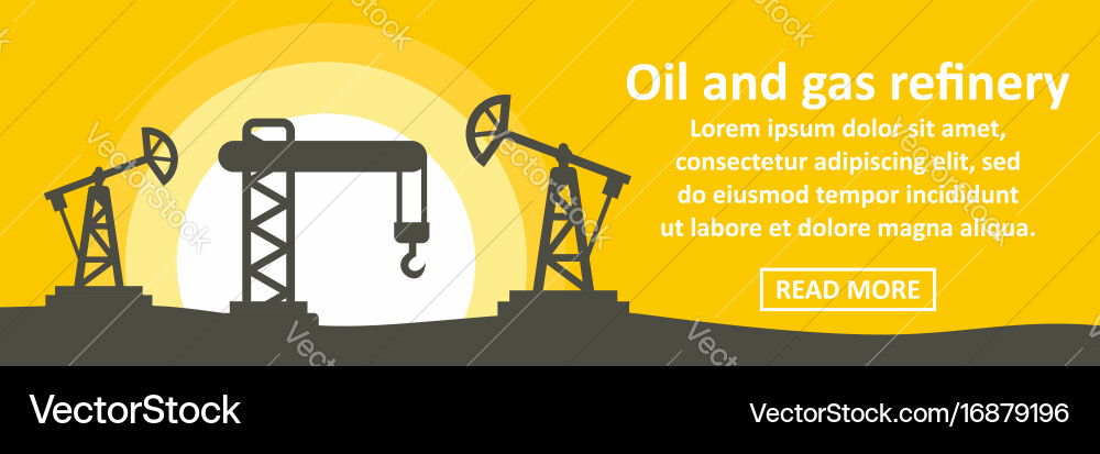 Oil and gas refinery banner horizontal concept Vector Image