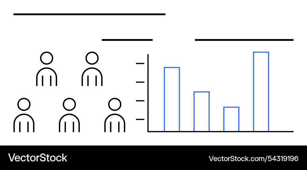 Stylized representation of population data and bar Vector Image
