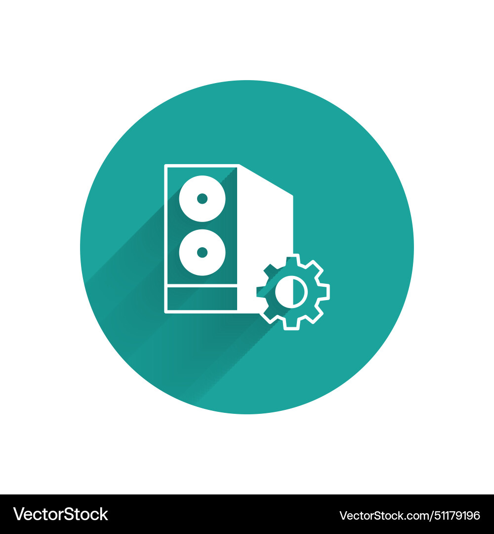 White case of computer setting icon isolated White case of computer setting icon isolated vector image