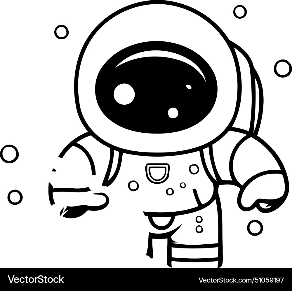 Astronaut in spacesuit floating on water Vector Image