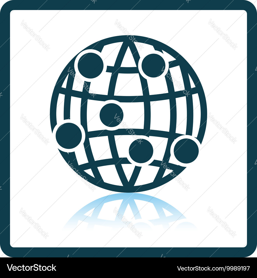 Globe connection point icon Vector Image